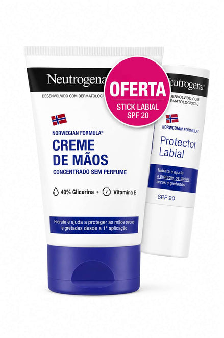 Neutrogena Creme de Mãos Concentrado com Perfume Oferta Protetor Labial FPS 20