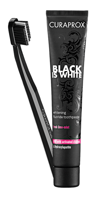 Curaprox Kit Black Is White Pasta de Dentes 90ml + Escova de Dentes