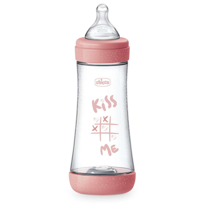 Chicco Biberão Perfect 5 300ml Fluxo Rápido Rosa 4M+