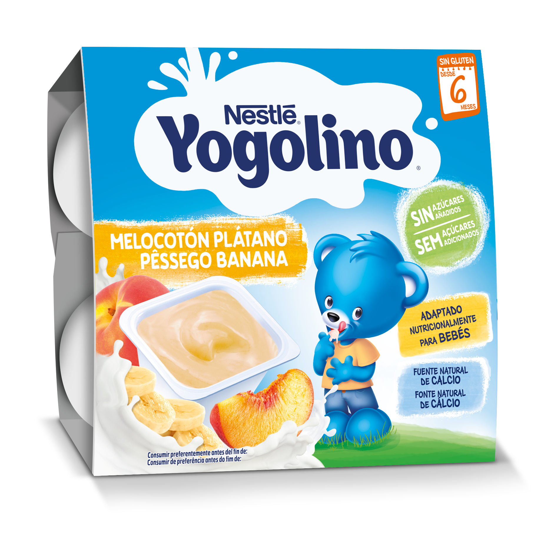 Nestlé Yogolino Pêssego Banana 6M+ 100g x4