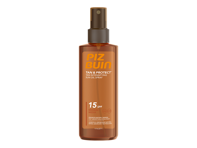 Piz Buin Tan & Protect Óleo Spray Acelerador de Bronzeado SPF15, Recipiente pressurizado