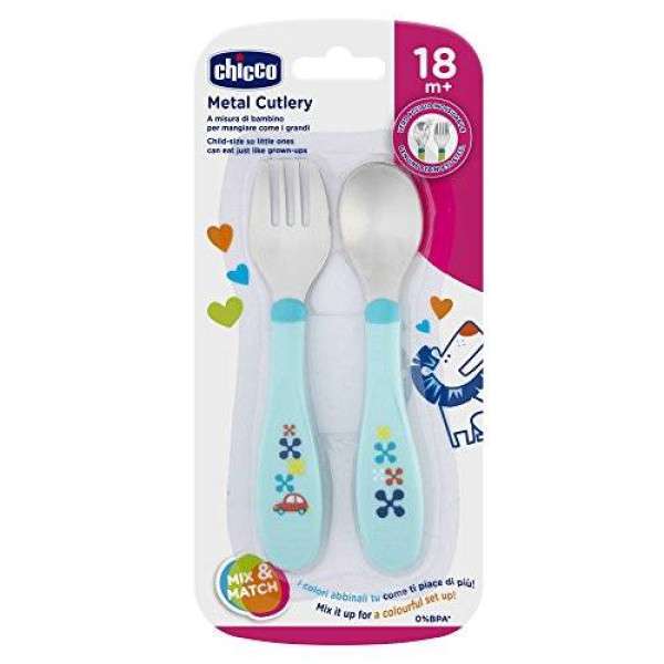 Chicco Conjunto de talheres de inox Azul/Neutro 18M+