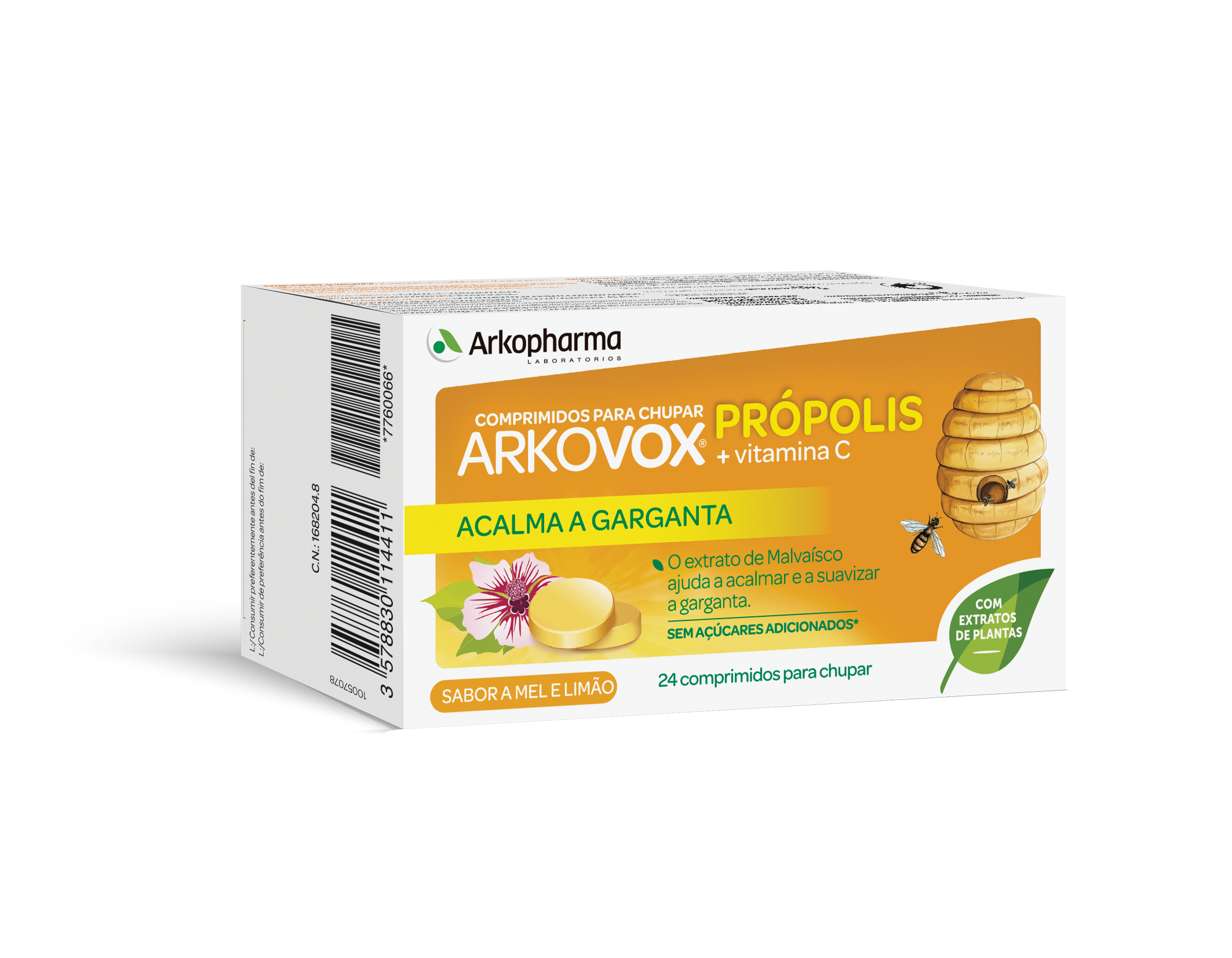 Arkovox Própolis + Vit C Mel/Limão 24 comprimidos