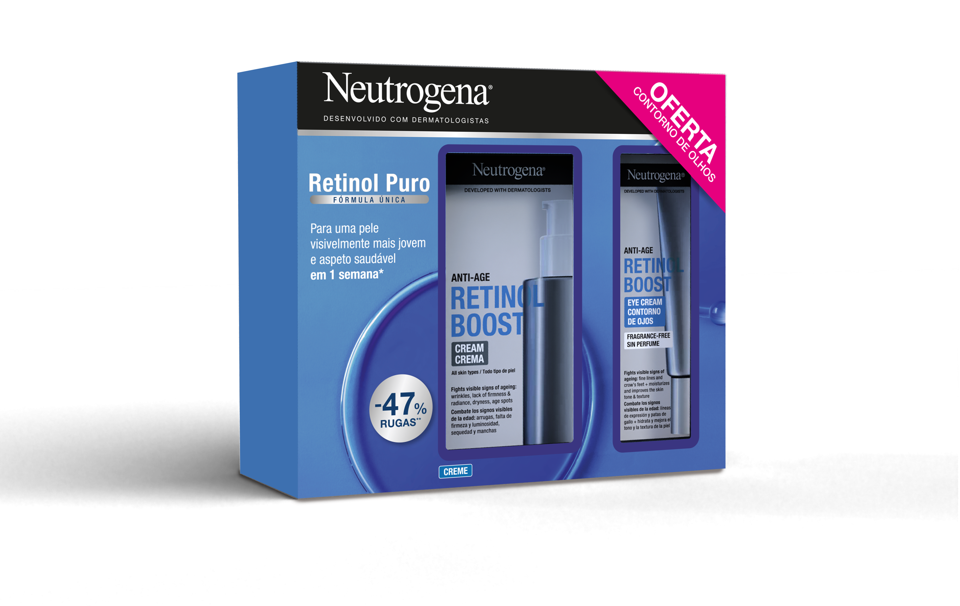 Neutrogena Retinol Boost Creme com oferta de Creme Contorno de Olhos