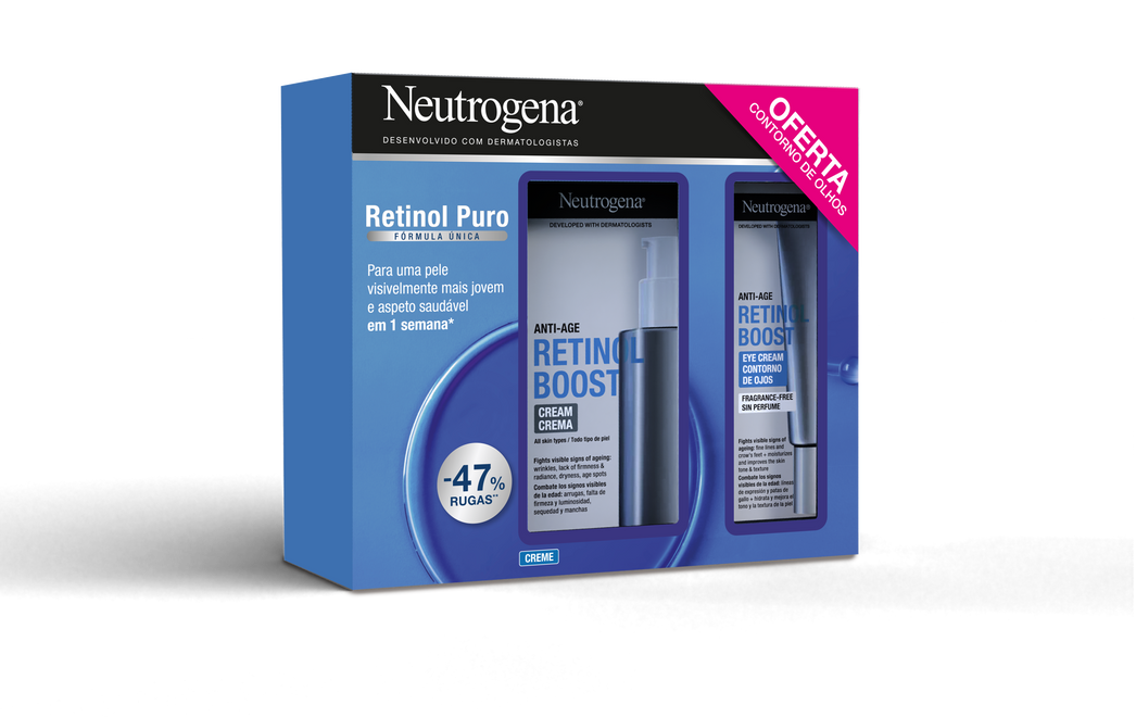 Neutrogena Retinol Boost Creme com oferta de Creme Contorno de Olhos