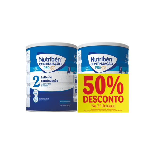 Nutribén Continuação Pro-Alfa Leite Transição 800g x2 com desconto de 50% na 2ª unidade
