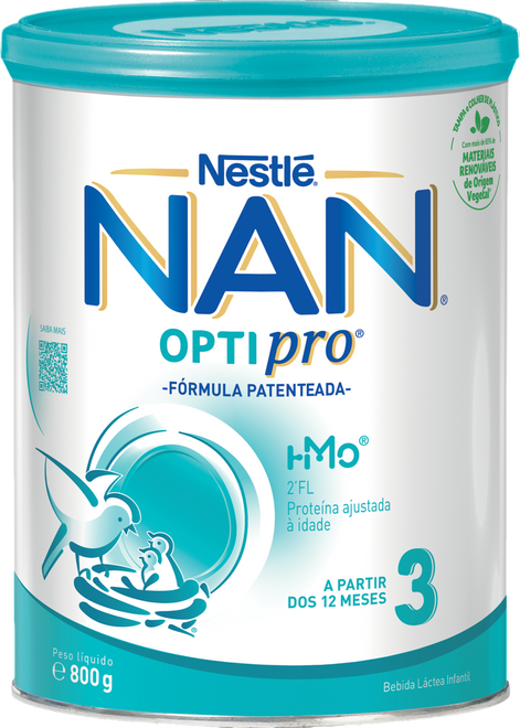 NAN Optipro 3 Leite em Pó Crescimento 800g 12M+