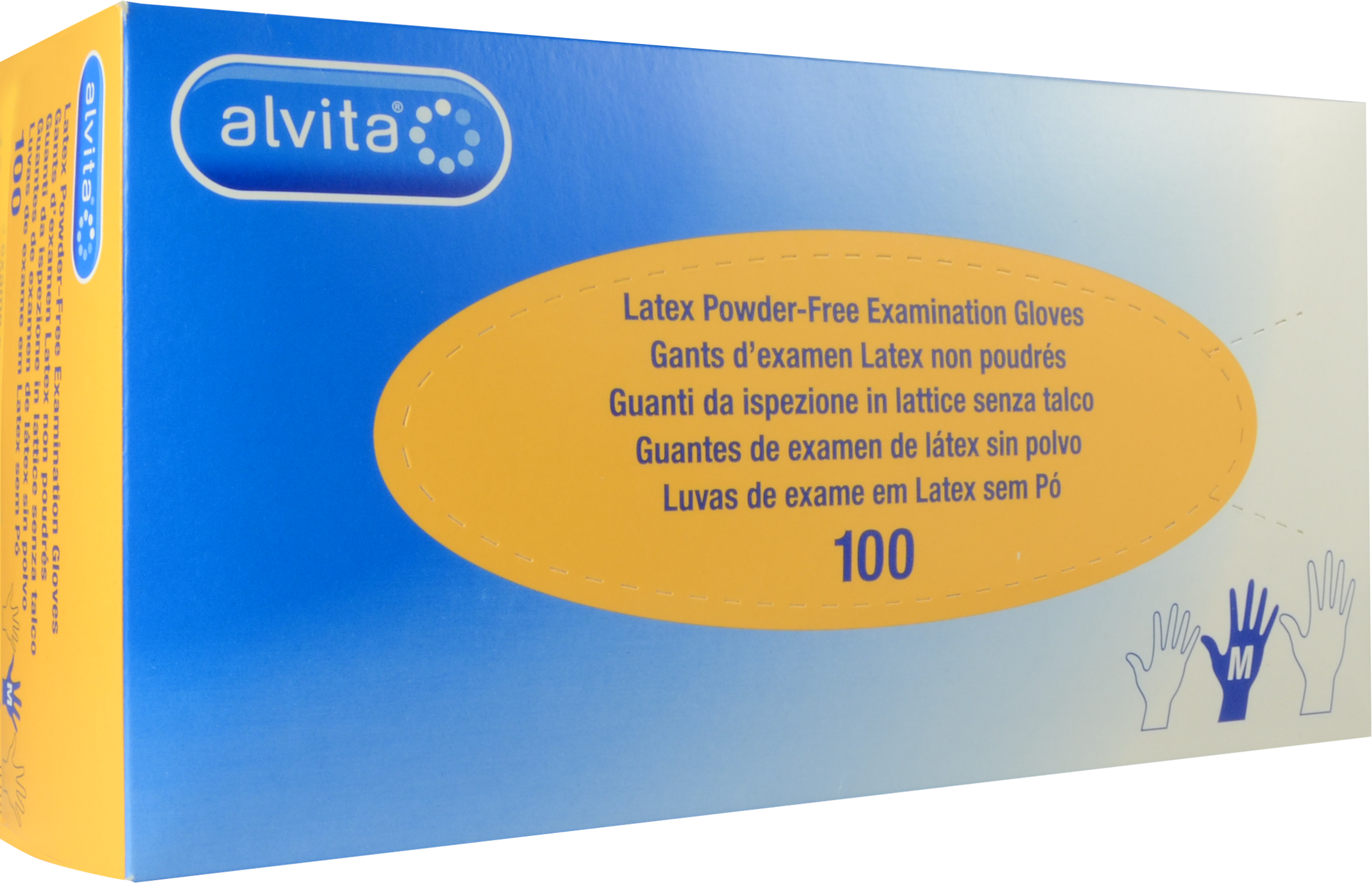 Alvita Luvas Látex Sem Pó, tam. S Caixa 100 unidades