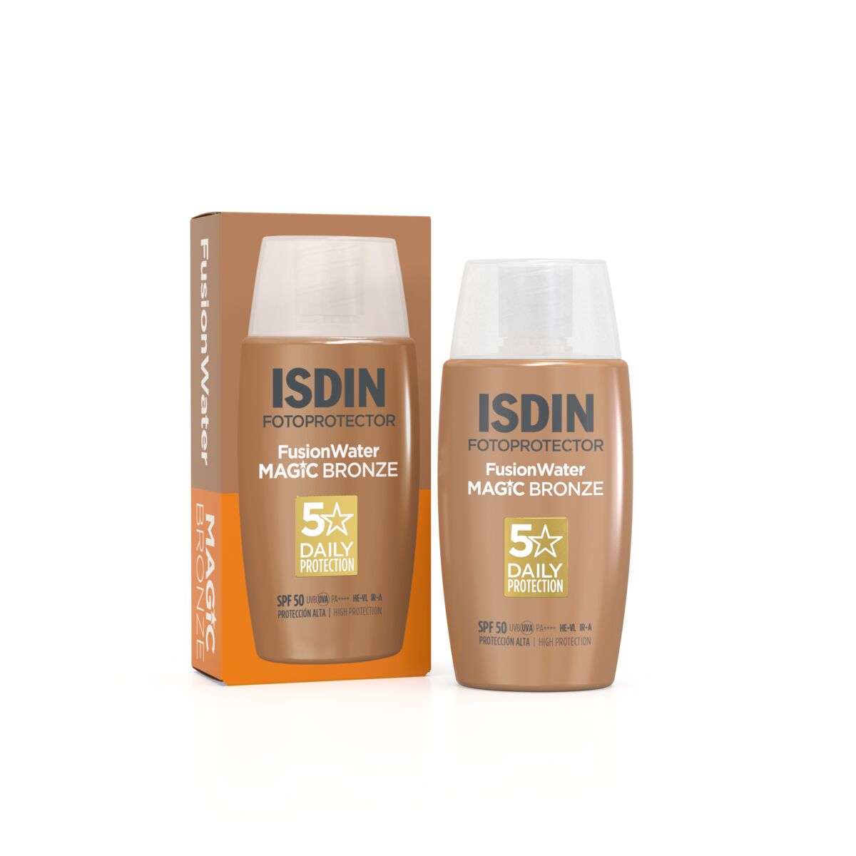 ISDIN Fotoprotector Fusion Water Magic Color Bronze SPF50 50ML- Protetor solar facial com cor