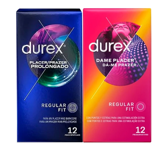 Durex Prazer Prolongado + Dame Prazer (12+12 Preservativos)