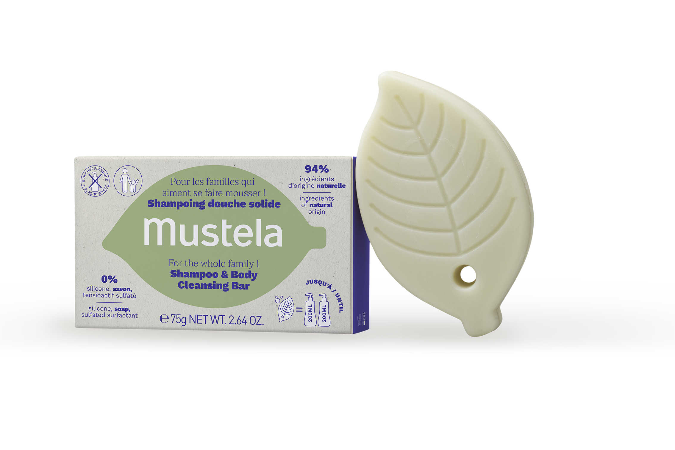 Mustela Sabonete Sólido Pele Normal Corpo e Cabelo 75g