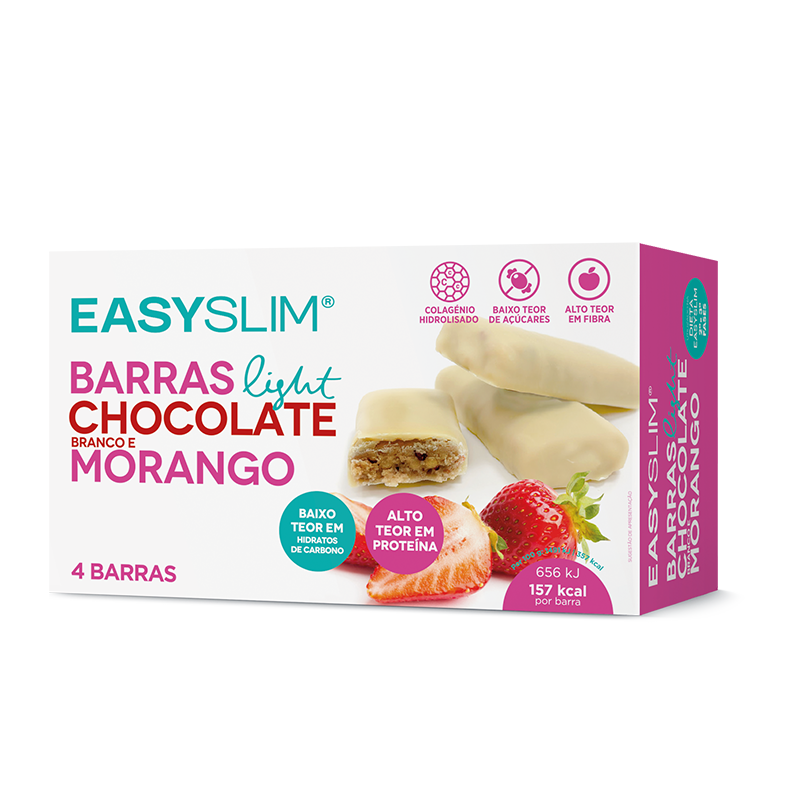 Easyslim Barras Chocolate Branco e Morango 4x44g