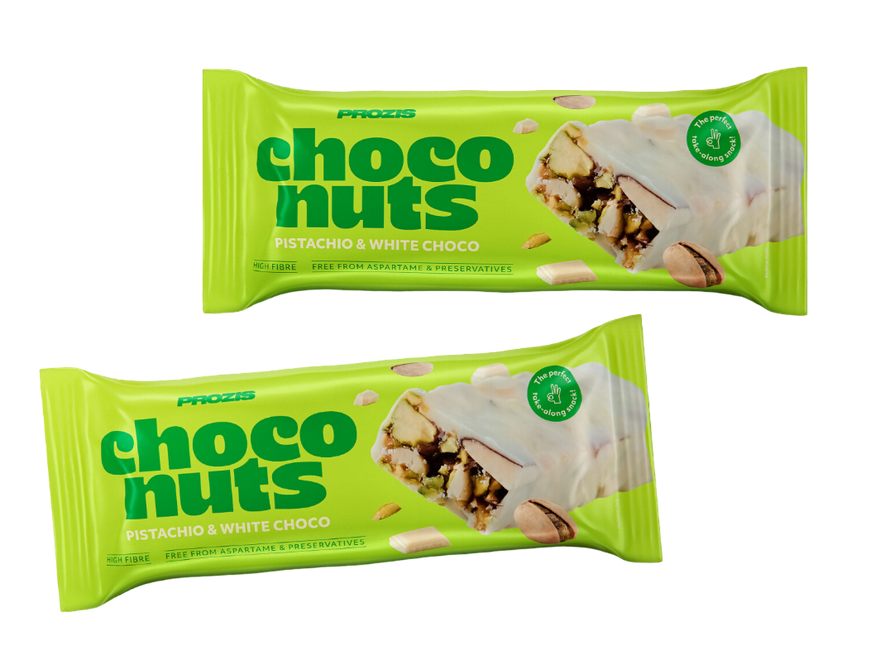 Prozis ChocoNuts Pistácio e Chocolate Branco 50g