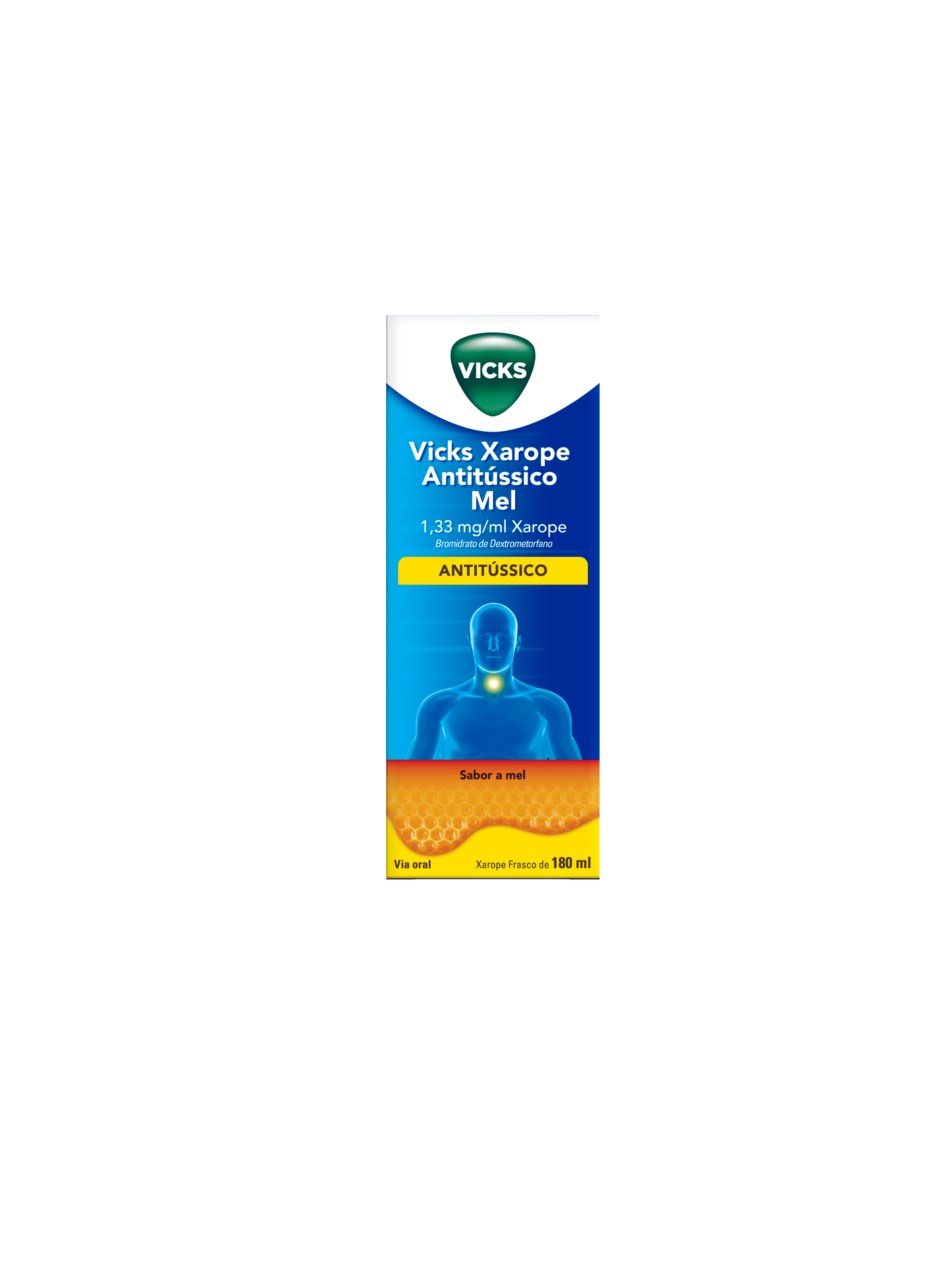Vicks Xarope Antitússico Mel , 1.33 mg/ml Frasco 180 ml Xar