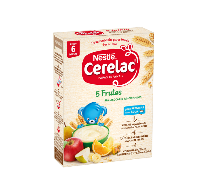 Nestlé Cerelac Farinha Láctea 5 Frutos 6M+ 250g