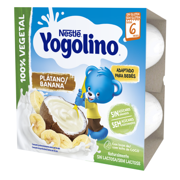 Nestlé Yogolino Puré de Banana com Leite de Coco +6M 4x90g