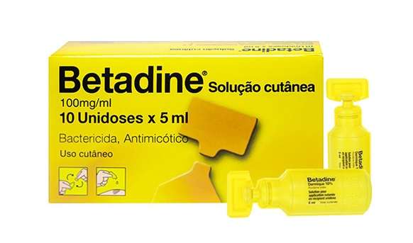 BETADINE, 100 MG/ML-5 ML X 10 SOL CUT IODOPOVIDONA