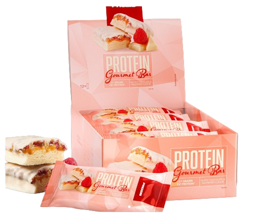 Prozis Protein Gourmet Bar Chocolate Branco e Framboesa 80g