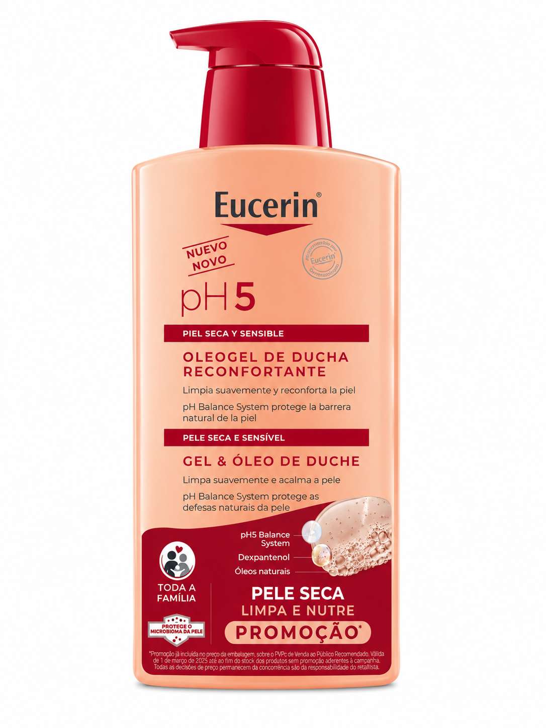Eucerin pH5 Gel & Óleo Duche - 1L PROMO