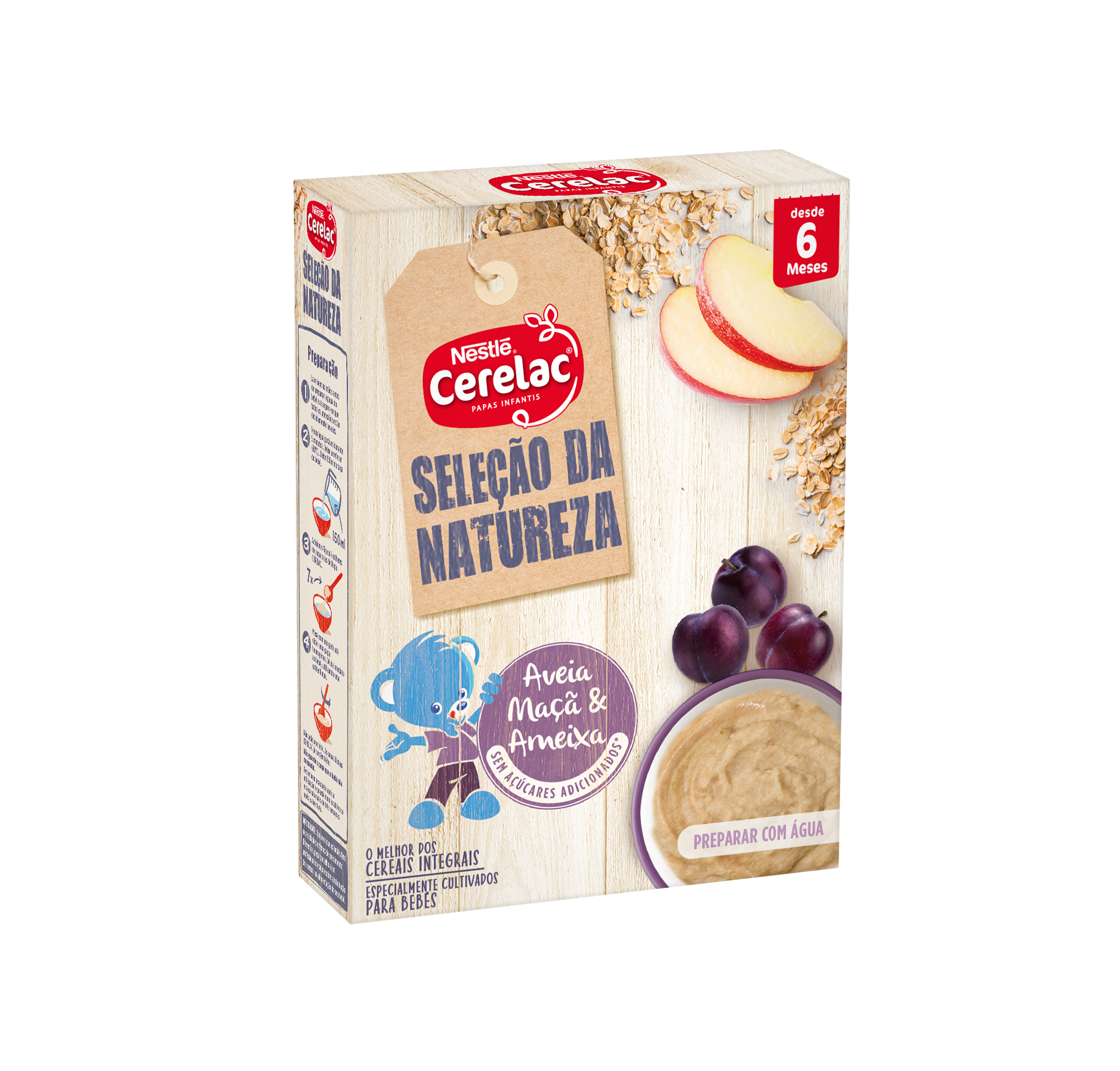 Cerelac Papa Láctea Aveia, Maçã E Ameixa +6M 240g