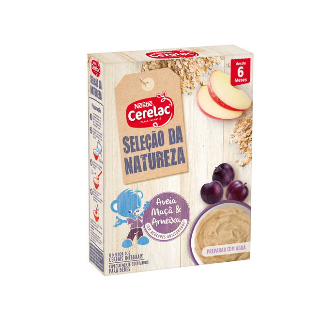 Cerelac Papa Láctea Aveia, Maçã E Ameixa +6M 240g