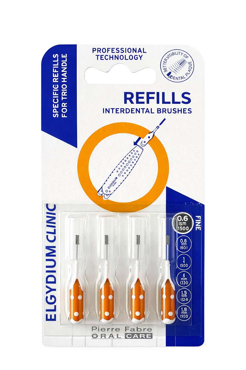 Elgydium Clinic Escovilhões Recargas Laranja  4un.