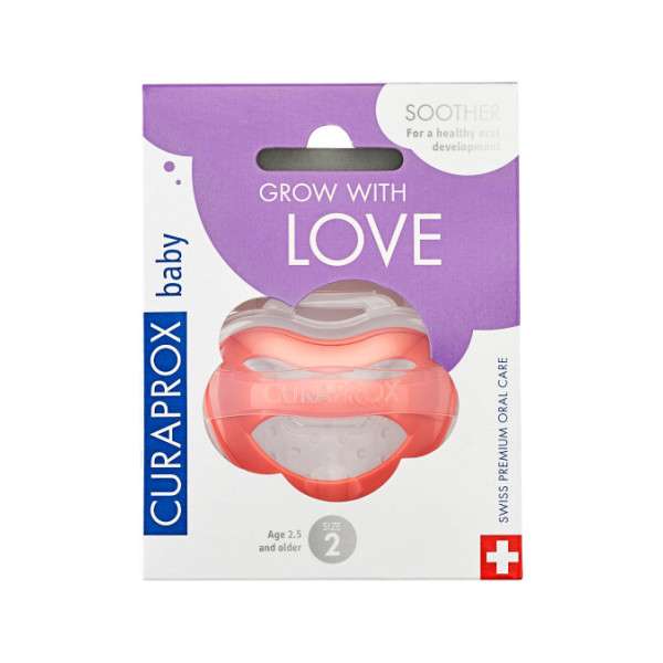 Curaprox Baby Chupeta Silicone Coral Tamanho 2