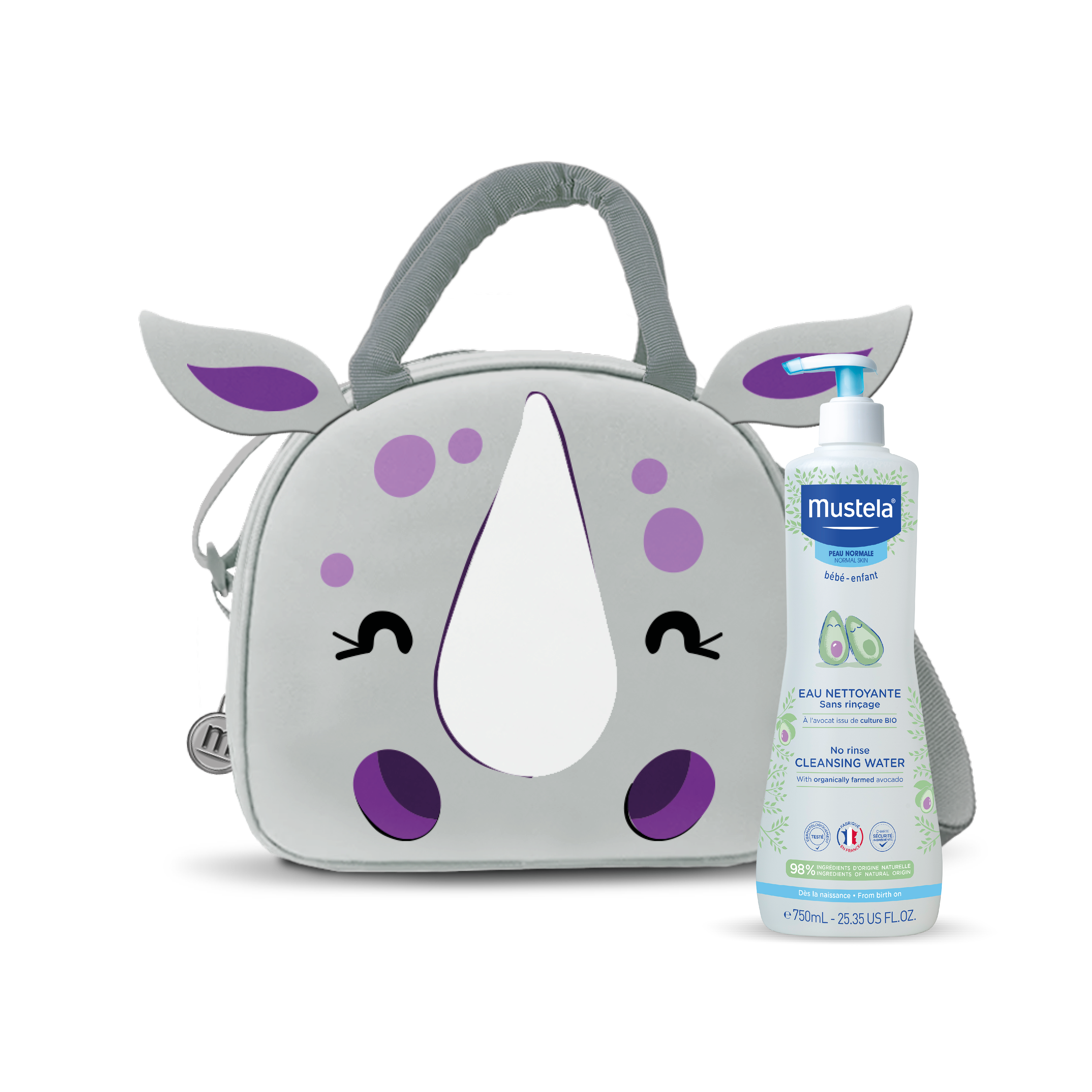 Mustela Bebé Água de Limpeza 750mL + Lancheira dos Gigantes