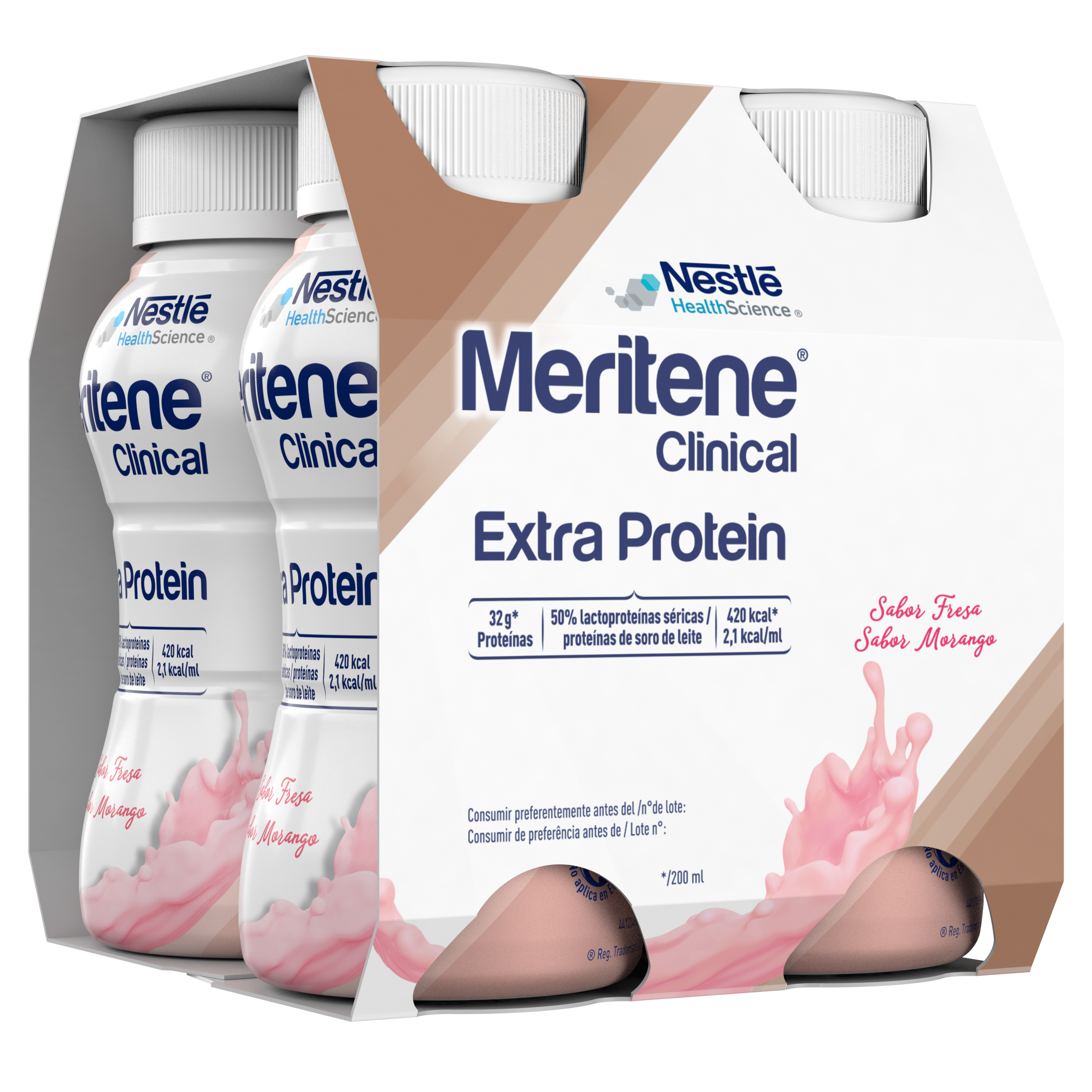 Meritene Clinical Extra Protein Morango 200ml x4