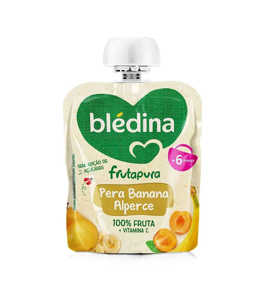 Blédina Frutapura Saqueta Pera Banana Alperce 85g +6M