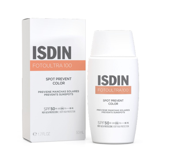 ISDIN FotoUltra SPOT PREVENT COLOR SPF50+ 50ML - Protetor solar para evitar manchas solares, com cor