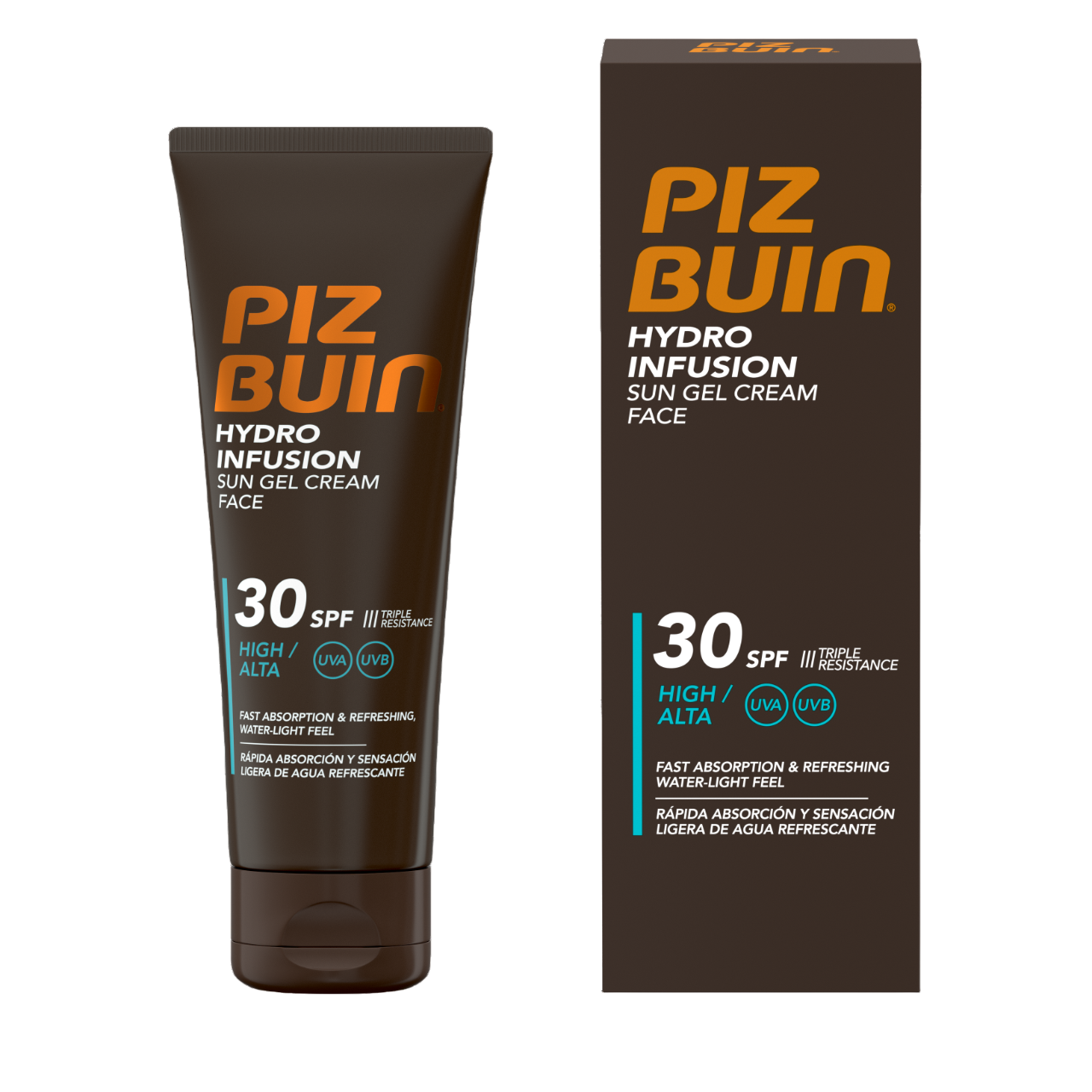 Piz Buin Hydro Infusion Gel-creme facial solar SPF30, Bisnaga 50ml