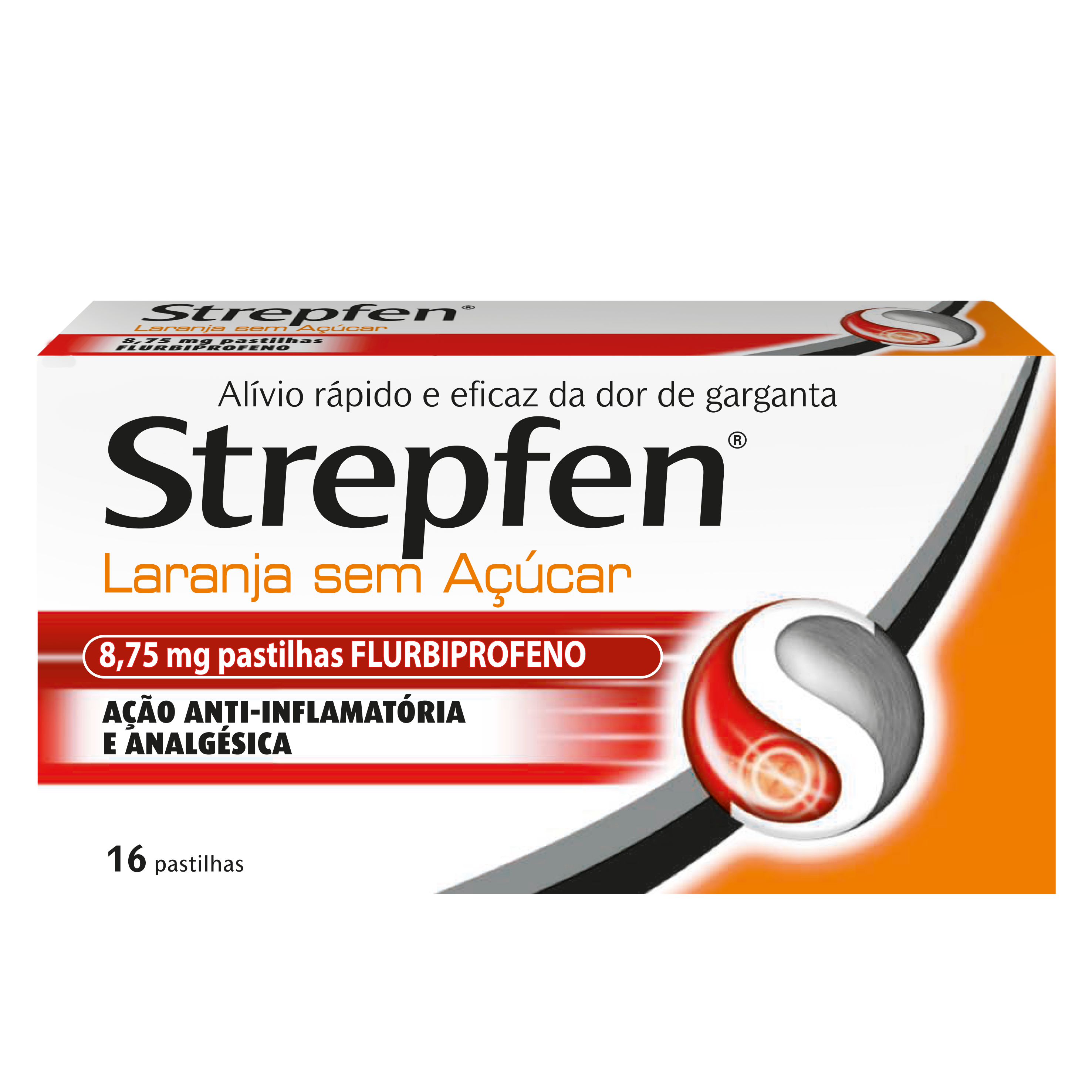 Strepfen Laranja Sem Açúcar 16 pastilhas