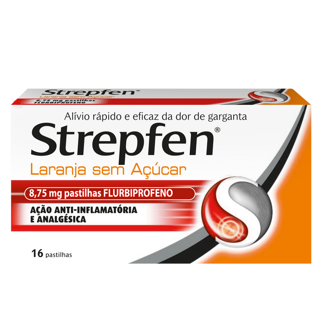 Strepfen Laranja Sem Açúcar 16 pastilhas