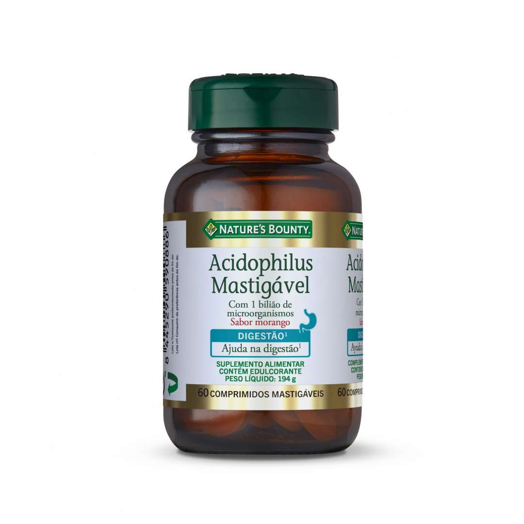 Nature's Bounty Acidophilus Mastigável 60 Comprimidos