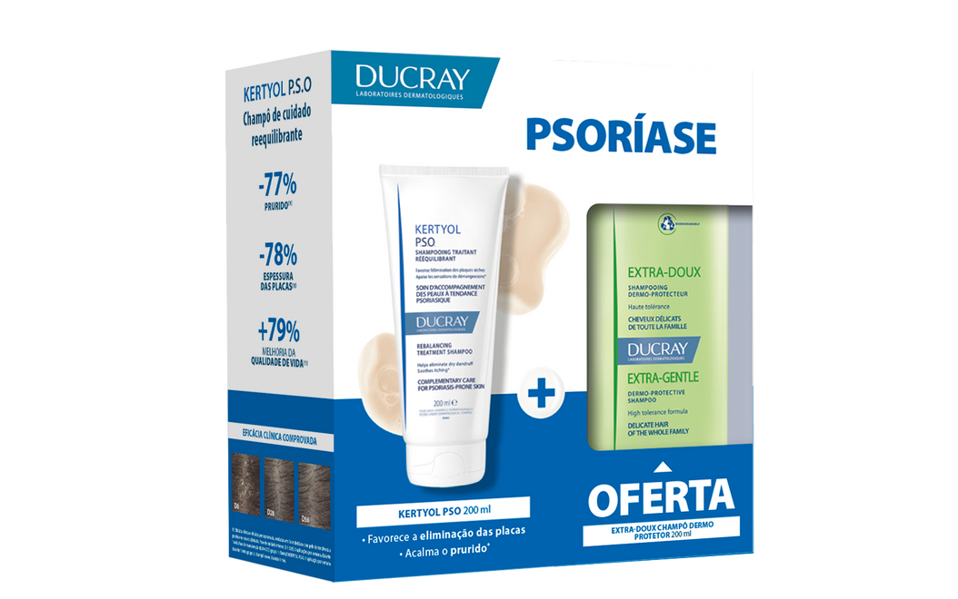 Ducray Kertyol PSO Champô - 200ml + Ofera Extra Doux Champô - 200ml