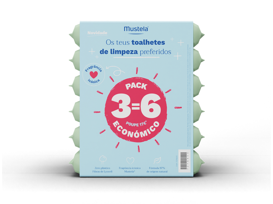 Mustela Bebe Toalhitas Perfumadas 6 x 60 Unidades