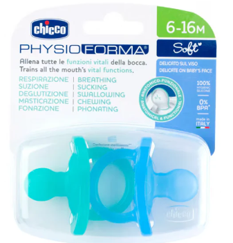 Chicco Physioforma Soft Chupetas Azul/Verde 6-16M