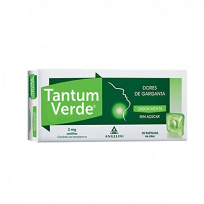 Tantum Verde Menta sem Açúcar 3 mg x20 pastilhas