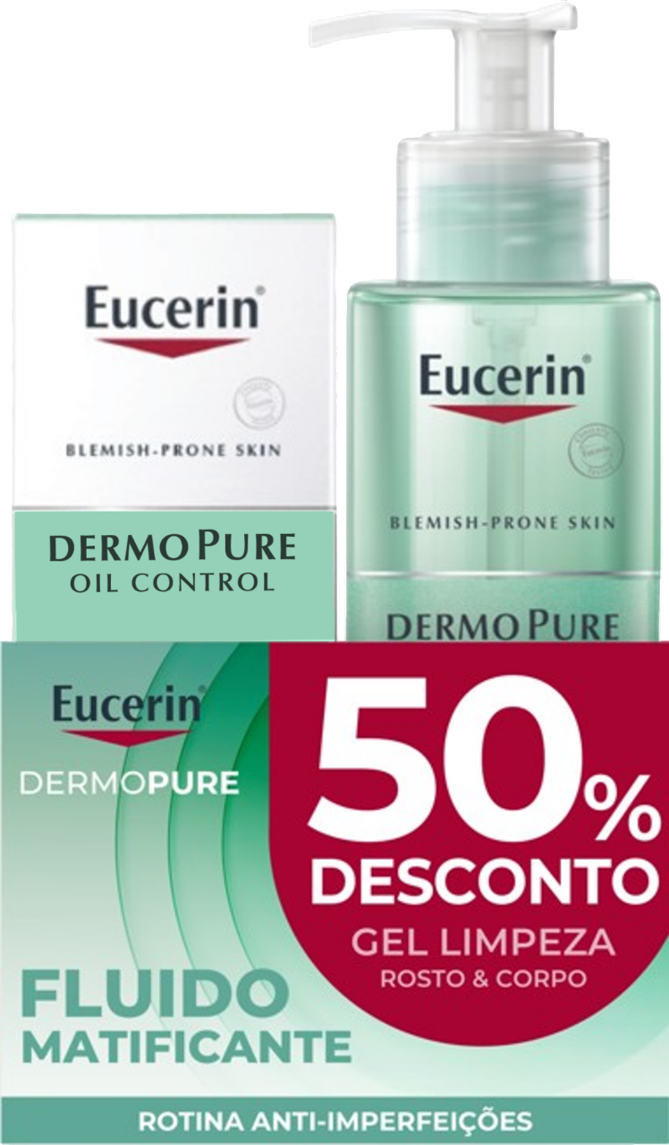 Eucerin Pack DermoPure Fluido Maficante + Gel Limpeza -50%