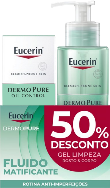 Eucerin Pack DermoPure Fluido Maficante + Gel Limpeza -50%