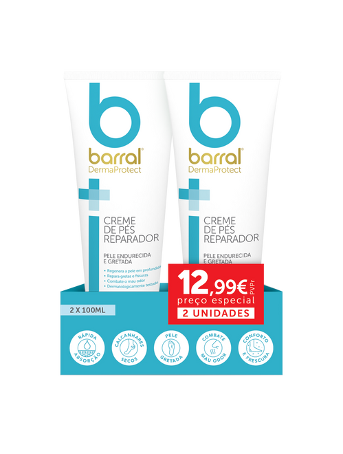 Barral DermaProtect Duo Creme de pés reparador 2 x 100 ml com Preço especial de 12.99€