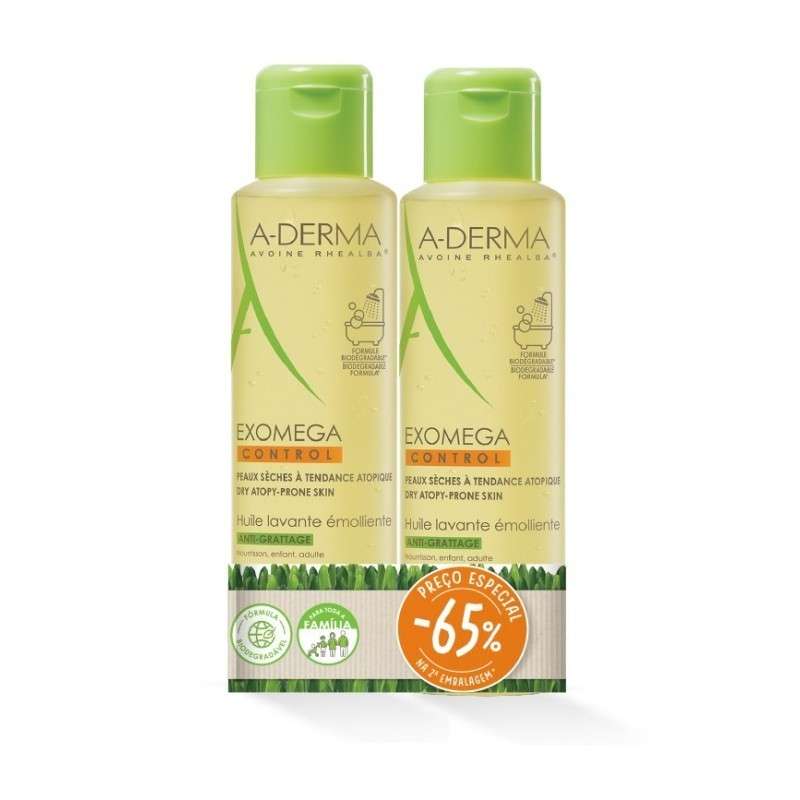 A-Derma Duo Óleo Duche Pele Atópica 2x 500ml com Desconto de 65% na 2ª Embalagem