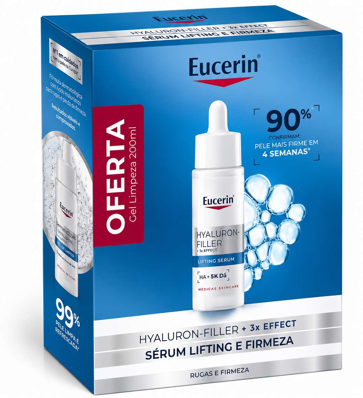 Eucerin Coffret Hyaluron-Filler 3x Effect Sérum Firmeza 30ml + Oferta Gel Limpeza 200ml