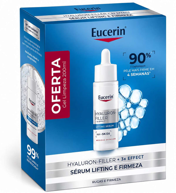 Eucerin Coffret Hyaluron-Filler 3x Effect Sérum Firmeza 30ml + Oferta Gel Limpeza 200ml