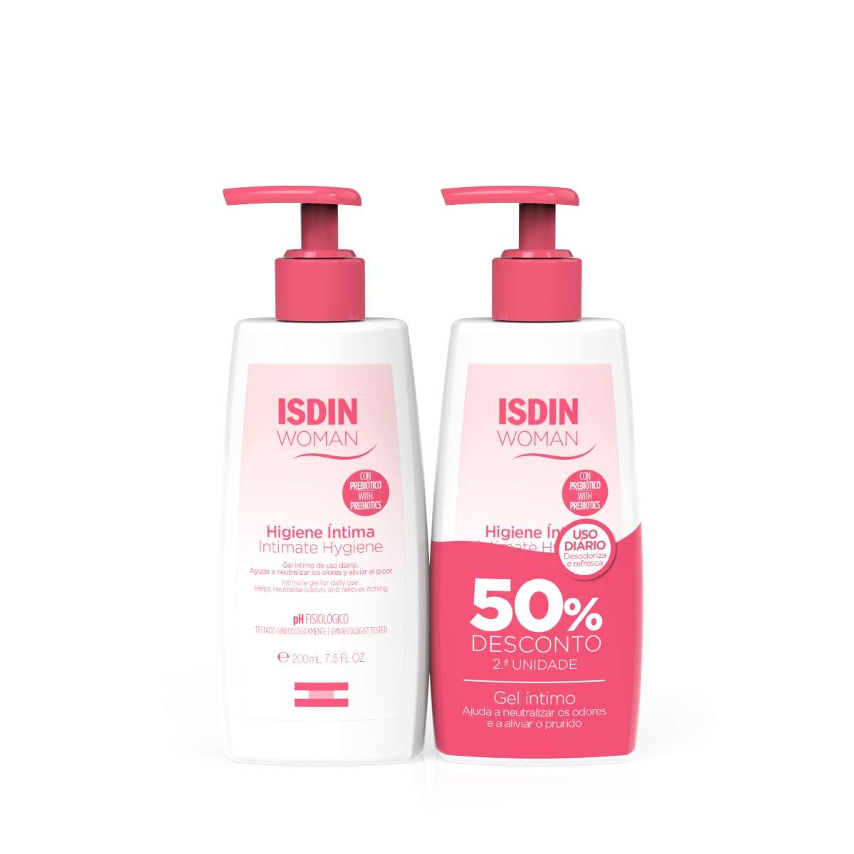 ISDIN WOMAN INTIMATE HYGIENE 2X200ML DTO 2A- Gel de higiene íntima feminina