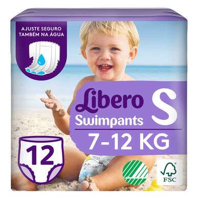 Libero Swimpants Fraldas Descartáveis Tamanho S 7-12 kg x12 Unid