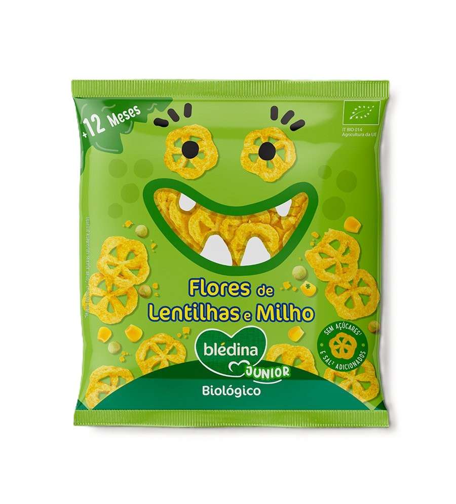 Blédina Júnior Snack Biológico Flores de Lentilhas e Milho 20g +12M