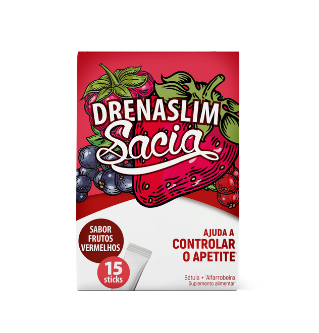 DrenaSlim Frutos Vermelhos Sacia 15 Sticks