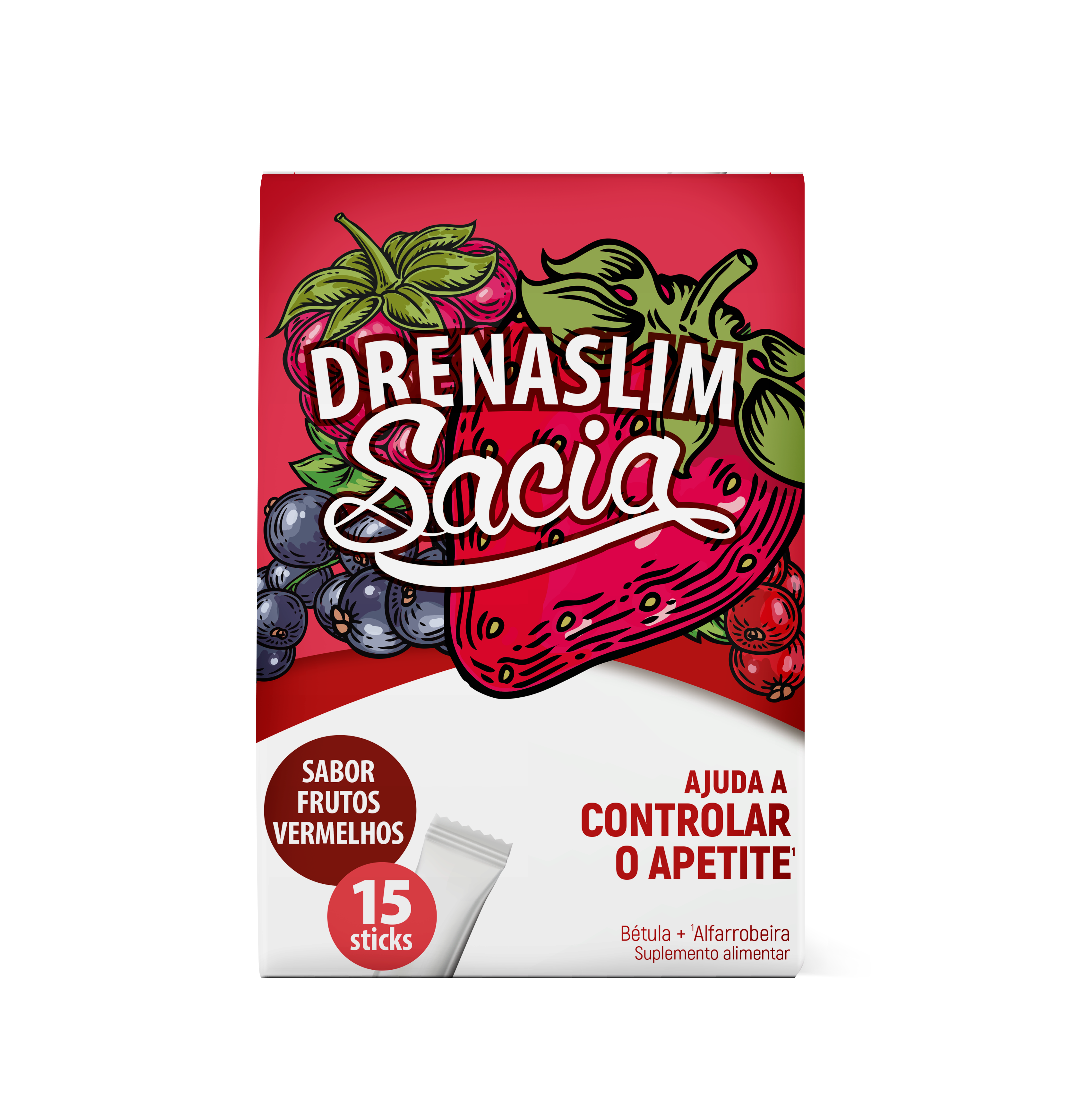 DrenaSlim Frutos Vermelhos Sacia 15 Sticks